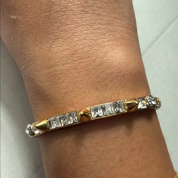 Henri Bendel Gold Spike Bracelet with Crystals - Picture 3 of 3